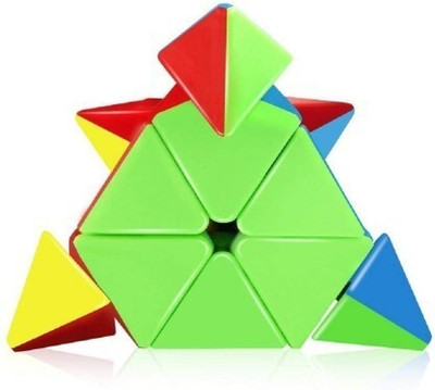 RawMax Stickerless Pyramid Cube 3x3 Speed Triangle Pyramid Puzzle Cube(1 Pieces)(1 Pieces)