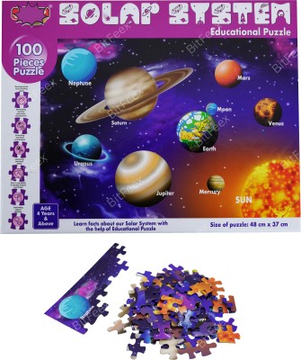 BitFeex Wooden Solar System Fun Jigsaw Puzzle for 3+ Years Educational Games for Kids(100 Pieces)