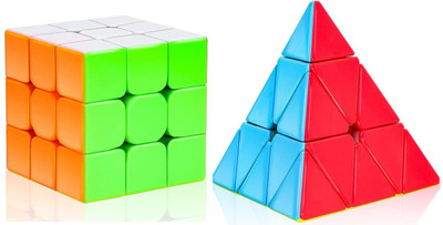 HASTiKA Cube Combo set of Cube 3x3 High Speed and Triangle Pyraminx Pyramid Cube(2 Pieces)