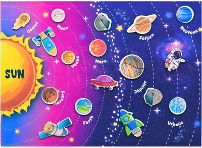 Toyjos 3D Magnetic Puzzle solar system for kids-Montessori-Inspired(25 Pieces)