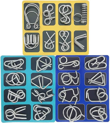 MY BABY LOVE A PERFECT CARE Metal Puzzles Brain Teaser , Metal Puzzle Toys for Gift, Disentanglement Puzzle(24 Pieces)