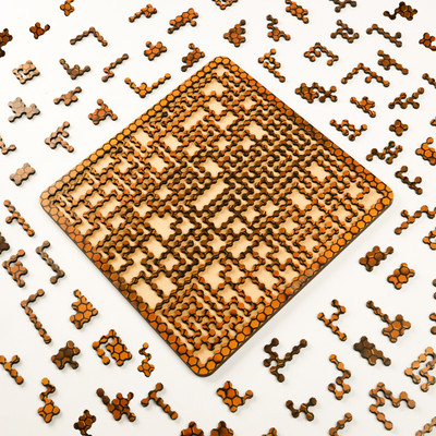 Mittimate Honeycomb Fractal Puzzle for Kids 6-12 I Wooden Puzzle GameIFun Brain Teaser Toy(1 Pieces)