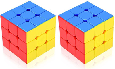 SHIMZAN High-Speed 3x3 Stickerless Problem Solving Puzzle Magic Cube - Brain Teaser Toy(2 Pieces)