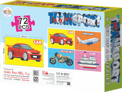 Ankit Toys FixnLearn Transport set of 4 Puzzle total 72 pc Puzzle(72 Pieces)
