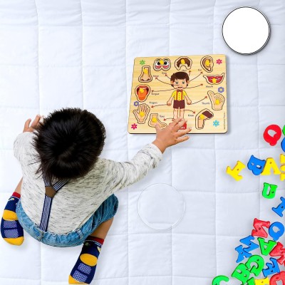 SHALAFI Wooden Parts Of Body Educational Puzzle For Kids Learning Educational Board(1 Pieces)