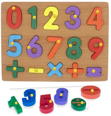 HIGHSEAS Wooden 0to9 Number Peg Puzzle With Mathematical Signs Counting Montessori Toys(1 Pieces)