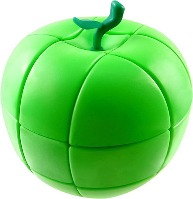 Kiditos YJ Apple Fruit Shaped Cube 3x3 Realistic Magic Speed Puzzle, Green(1 Pieces)