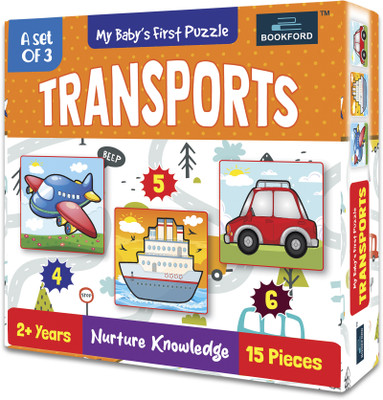 BOOKFORD My Baby'S First Transport Jigsaw Puzzle Game & Fun and Learning(15 Pieces)