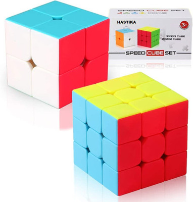 HASTiKA Speed Cube Combo Set of 2x2x2 3x3x3 Stickerless Puzzle Magic Cube (2 Pieces)(2 Pieces)
