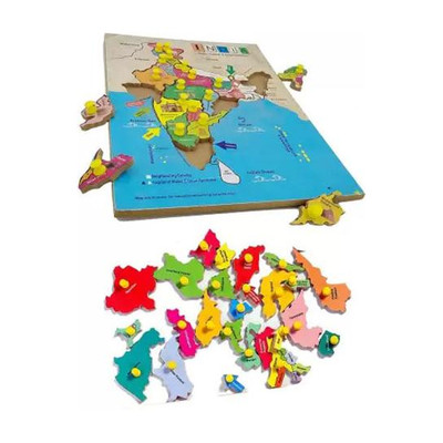 RITSKART 2024 New Wooden Educational learning Map Board Puzzle for kids(1 Pieces)