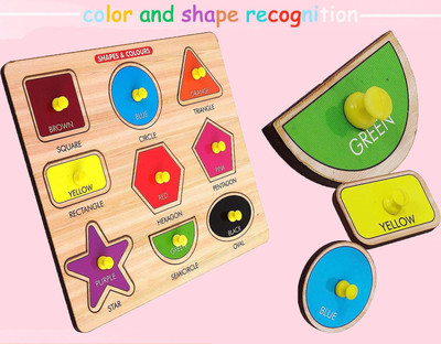 HIGHSEAS Geometric Shapes Matching Toys With Picture Wooden Shapes & Colors Puzzle(1 Pieces)