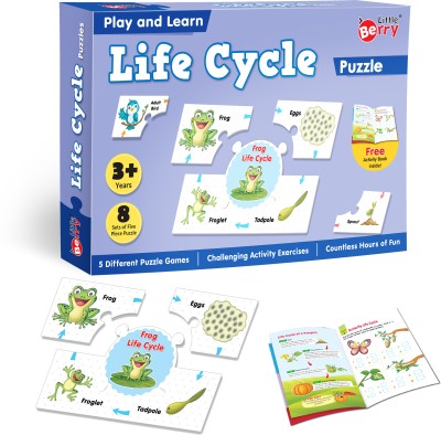 Little Berry Life Cycle Puzzle Game for Kids: Play and Learn Puzzle with Activity Book(40 Pieces)