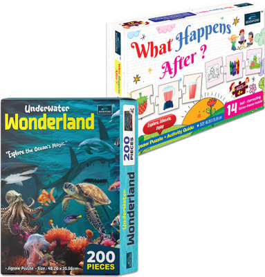 BOOKFORD What Happens After & Underwater Wonderland Puzzles | Set of 2(242 Pieces)