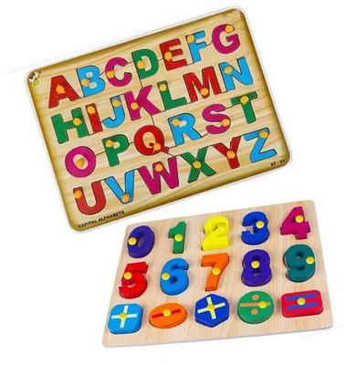Cyrus Pack Of 2 Learning Puzzle Board Toys + Wooden Number Shape Puzzles(Multicolor)