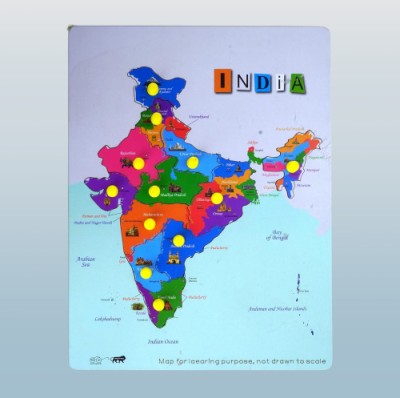 vworld Wooden Puzzle Kids Games Toys india map wooden puzzel for kids(1 Pieces)