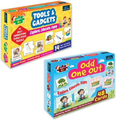 BOOKFORD Exciting Puzzle Combo Set of 2 Jigsaw Puzzle - Tools & Gadgets & Odd one out(90 Pieces)