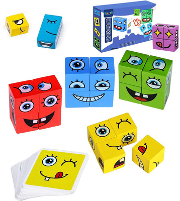 BHVMEY face changing emoji cube game new toys for kids boys(16 Pieces)