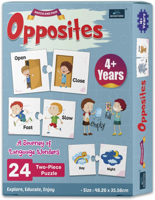 BOOKFORD Match & Pair - Opposites Words Jigsaw Puzzle Game & Fun and Learning(48 Pieces)