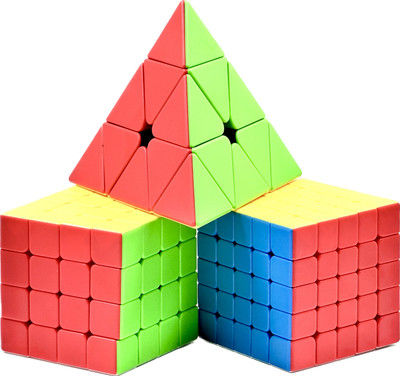 D ETERNAL Speed Cube Combo Set 4x4 5x5 and Pyraminx Pyramid Triangle Puzzle Cubic Bundle(3 Pieces)