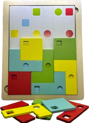 VAATHSALYA'S 2-in-1 Wooden Block Puzzle - Tetris + Pattern Matching Educational Brain Teaser(1 Pieces)