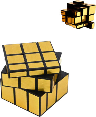 Cluttch Play 3X3 Golden Mirror Cube Puzzle High Speed Stickerless Magic Toy(54 Pieces)