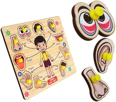 SHALAFI Educational & Learning Game Human Parts Of Body Name Board Game Puzzle and Cube(1 Pieces)