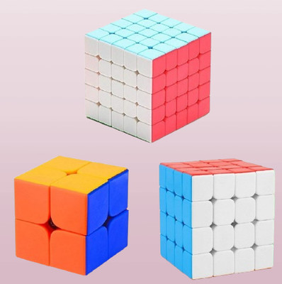 vworld Speed Smooth Stickerless Cube Combo Of 2x2,4x4x4x4 And 5x5x5x5x5 Magic cube(3 Pieces)