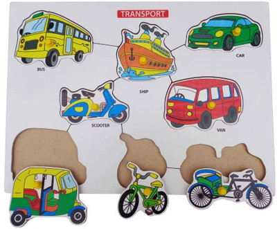 ARVANA Transport&Vehicle with Picture Educational Learning Wooden Puzzle Blocks for Kid(1 Pieces)