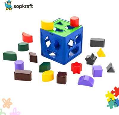 sopkraft Shape Sorting Cube 18 Shape | Kids Activity Learning And Educational Toys(18 Pieces)
