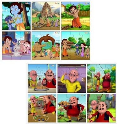 Todfod Wooden Jigsaw Puzzles Educational Toy for Kids Chhota Bheem & Motu Patlu(108 Pieces)