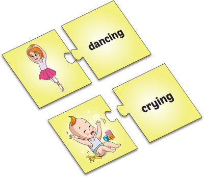 BOOKFORD Exciting Puzzle Combo Set of 2 Jigsaw Puzzle-Action Words & Match & Pair Numbers(96 Pieces)