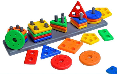 KEATON Geometry Shape & color Sorter Puzzle Board preschool activity toys for kids(26 Pieces)