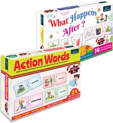 BOOKFORD Action Words & What Happens After – Set of 2(90 Pieces)