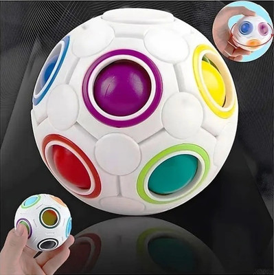 Gift Collection Rainbow Magic Ball Cube Fidget Toy Magic Puzzle Ball Game For Kids & Adults(1 Pieces)