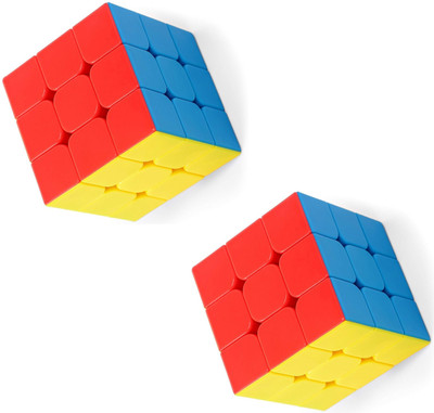 pari pari High Speed Cube Stickerless 3x3 Magic Cube combo set(2 Pieces)