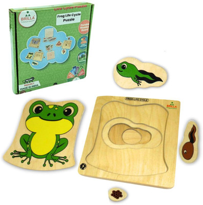 BRILLA Wooden Frog Life Cycle Puzzle for Kids Multi-Layered Construction(1 Pieces)