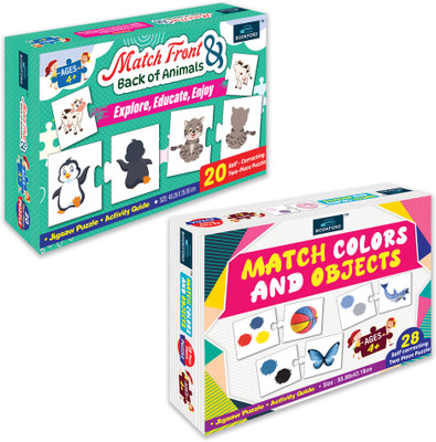 BOOKFORD Exciting Combo Set of 2 Puzzle-Match F. & B. of animals & Match Color & Objects(40 Pieces)