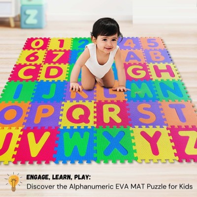 Cambly Puzzle Foam Mat for Kids Alphabet Numerals Puzzle Mat, A to Z and 0 to 9(36 Pieces)