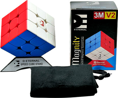 D ETERNAL Magnity 3M V2 Cube 3x3 Magnetic High Speed Stickerless 3by 3 Upgraded Version(1 Pieces)