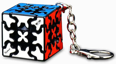 Cuberkart QiYi 3x3 Gear Cube Keychain, Mini 3x3x3 Keyring Twisty Puzzle, 3.5cm(1 Pieces)
