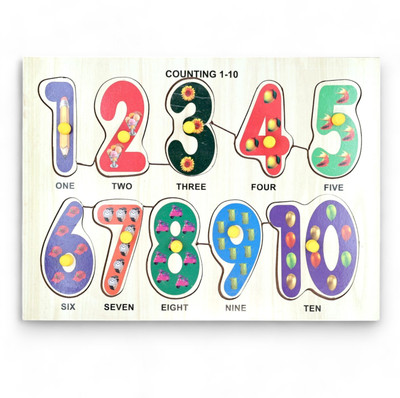 Krafthooks Wooden Educational Creative learning 1 To 10 math counting Board (10 Pieces)(1 Pieces)