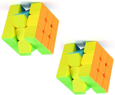 pari pari High Speed Stickerless 3x3x3 Magic Cube combo(2 Pieces)