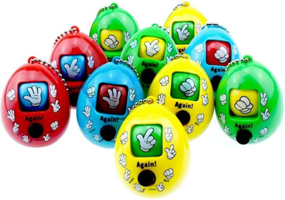 Birthday Popper Rock Paper Scissor Game Key Chain Eggs Shape Toys as Birthday Return Gift(10 Pieces)