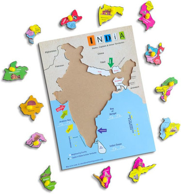 TOYVISION Best Price Wooden Educational learning Map Board Puzzle for kids(1 Pieces)
