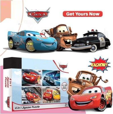 zokato Pixar Cars Puzzles - 140 Pieces 4 in 1 Jigsaw Puzzles for Kids(140 Pieces)