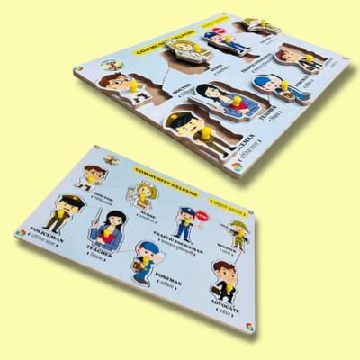 CHI-CHIMPU TOYS Kids Learning Puzzle Student Learning Puzzle Sets (Community Helper Puzzle)(10 Pieces)