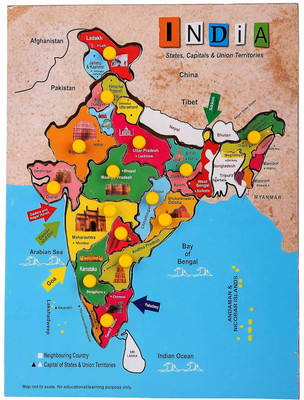TOYVISION Best Buy Wooden Educational learning Map Board Puzzle for kids(1 Pieces)