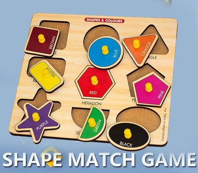 HIGHSEAS Geometric Shape Matching Column Blocks Learning Toys Shapes&Colors Sorting Game(1 Pieces)