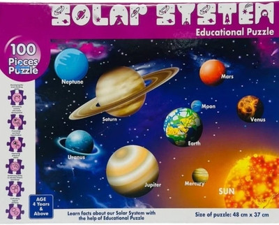 PIXPLAY Solar System Puzzle Cardboard Game for kids(100 Pieces)