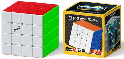Cuberkart QiYi Warrior M 4x4 Magnetic Stickerless Speed Cube with Factory Magnets, 59mm(1 Pieces)